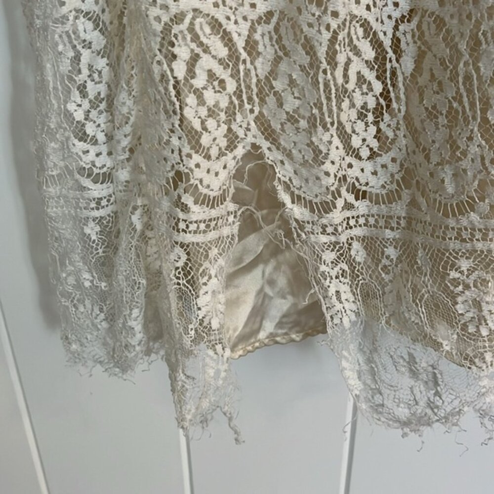 Vintage 1970βs Toutay Bar cream lace dress size XS 36 - Picture 16 of 16